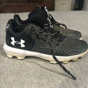 Under Armour Black and White softball Cleats with Logo